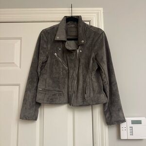 Blank NYC Gray Teddy Jacket Asymmetrical Soft